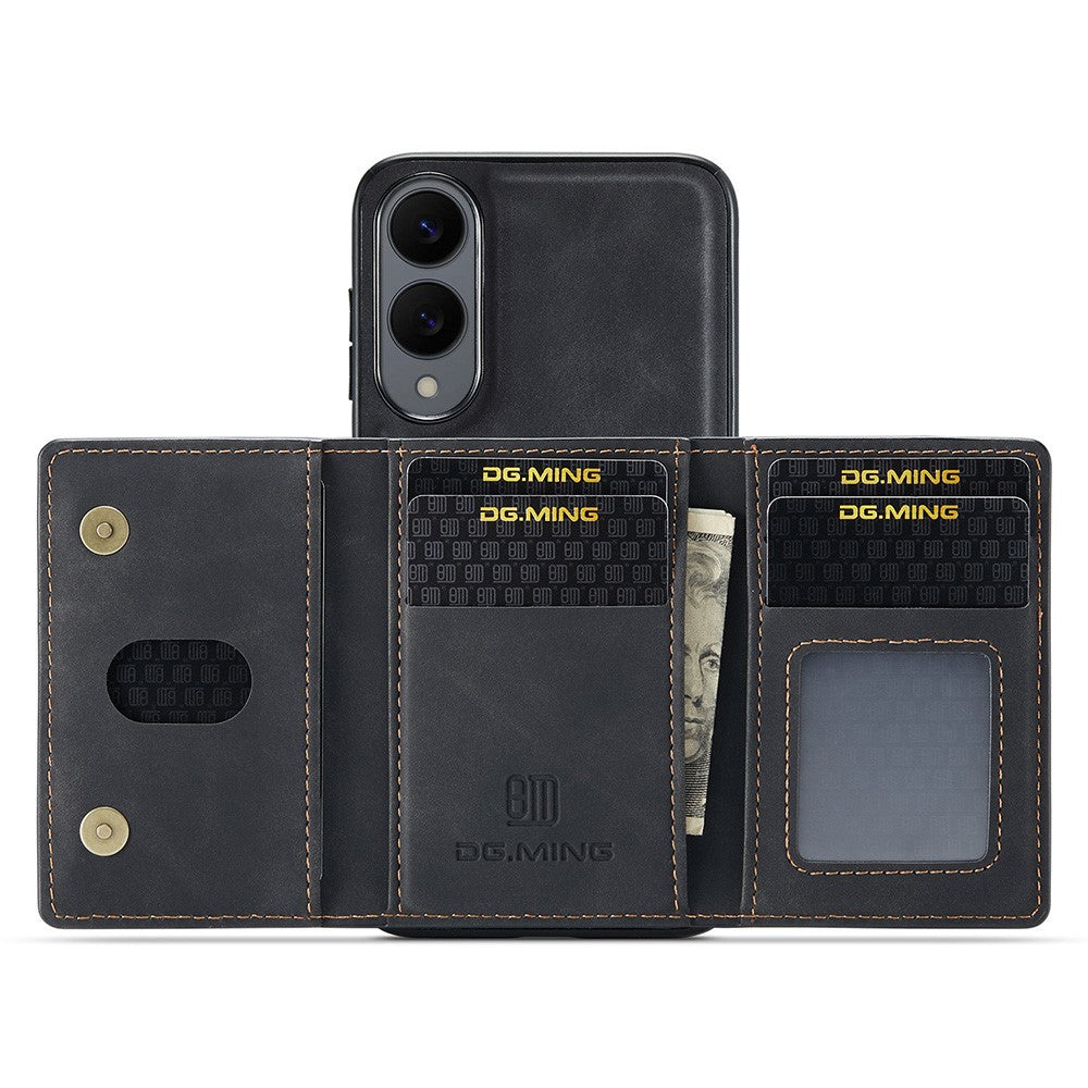 DG.MING M2 Series for Samsung Galaxy S25 Edge Case PU + PC + TPU Phone Cover Detachable Wallet