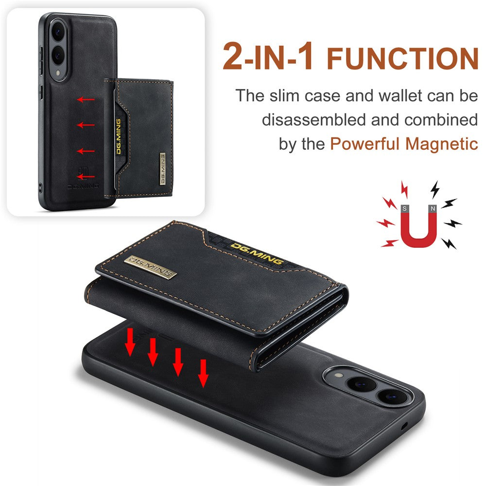DG.MING M2 Series for Samsung Galaxy S25 Edge Case PU + PC + TPU Phone Cover Detachable Wallet