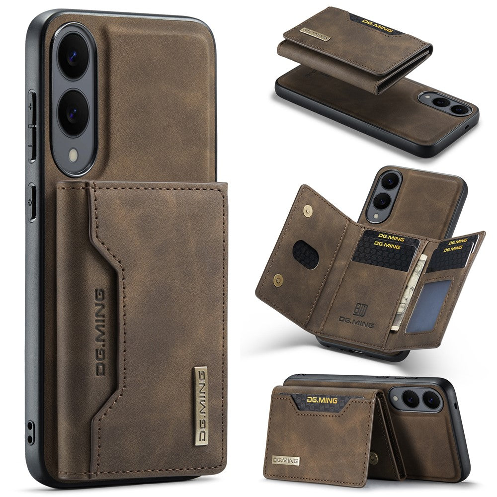 DG.MING M2 Series for Samsung Galaxy S25 Edge Case PU + PC + TPU Phone Cover Detachable Wallet