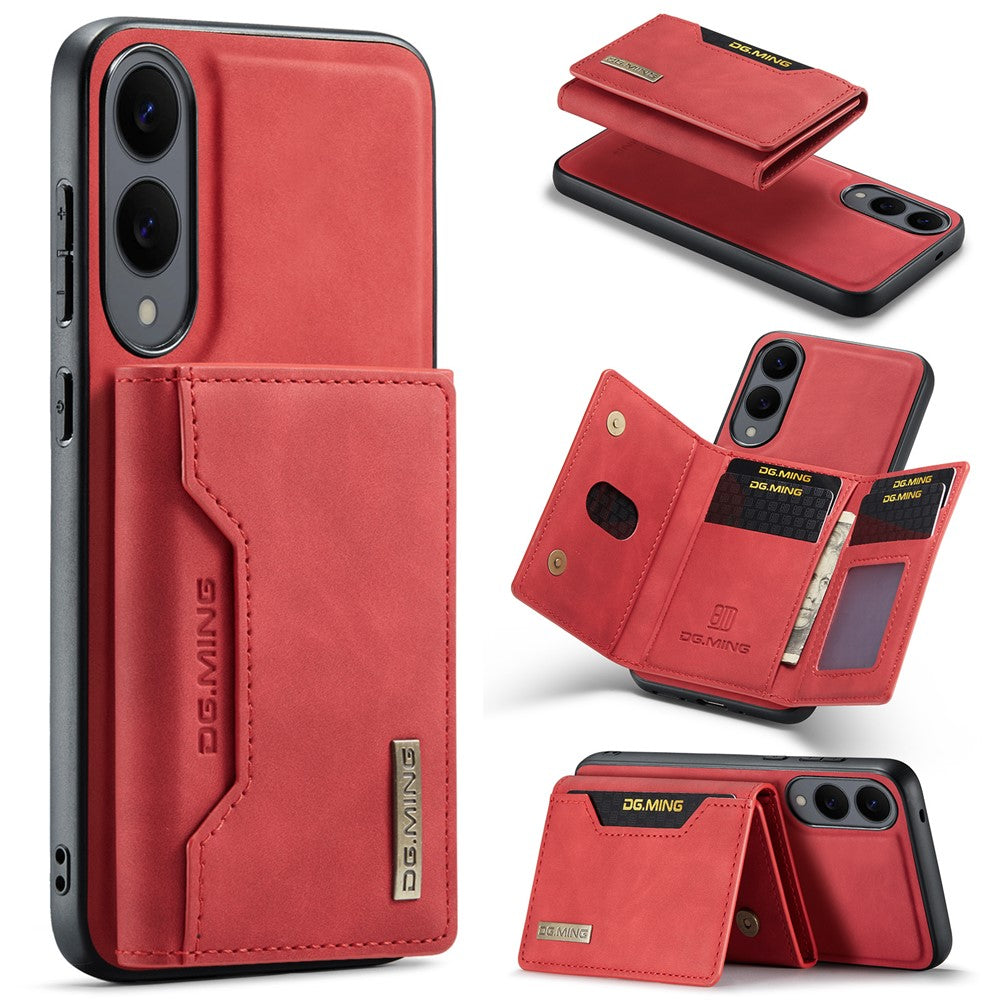 DG.MING M2 Series for Samsung Galaxy S25 Edge Case PU + PC + TPU Phone Cover Detachable Wallet