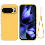Til Google Pixel 10 Pro XL Cover Flydende Silikone Telefon Bagside Cover med Håndrem