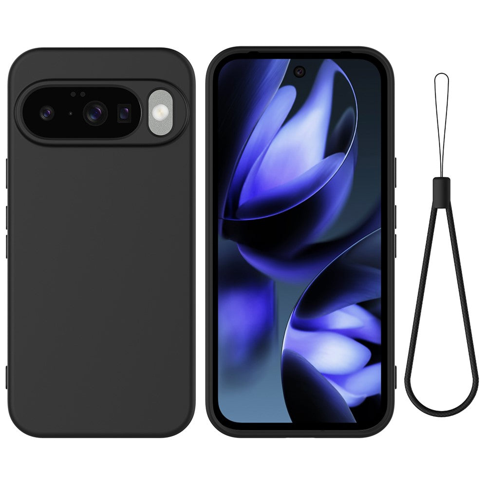 Til Google Pixel 10 Cover Liquid Silikone Telefon Bagcover med Håndrem