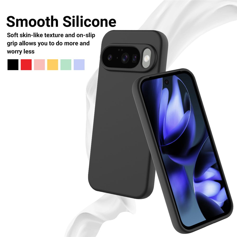 Til Google Pixel 10 Cover Liquid Silikone Telefon Bagcover med Håndrem