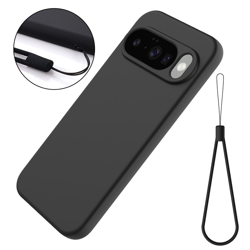 Til Google Pixel 10 Cover Liquid Silikone Telefon Bagcover med Håndrem