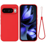Til Google Pixel 10 Cover Liquid Silikone Telefon Bagcover med Håndrem
