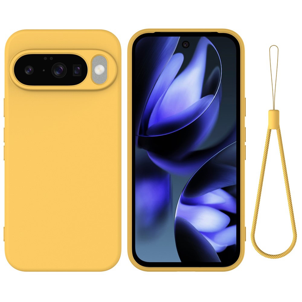 Til Google Pixel 10 Cover Liquid Silikone Telefon Bagcover med Håndrem