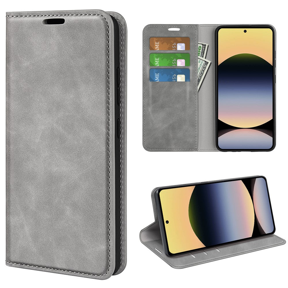 For Xiaomi Redmi Note 14S 4G Case Skin Touch Leather Wallet Phone Cover