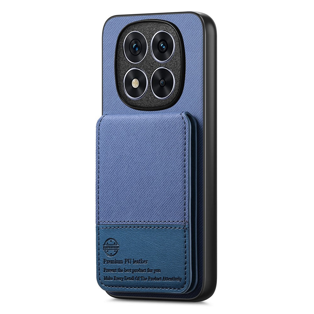 Xiaomi Redmi Note 14 Pro+ 5G-skal Tygtextur Läder + PC + TPU RFID-blockerande mobilskal med korthållare