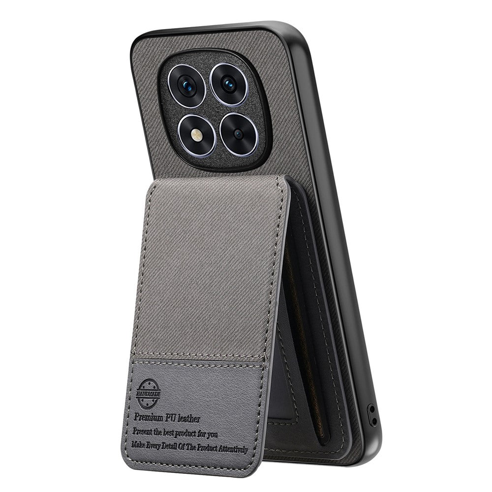 For Xiaomi Redmi Note 14 Pro+ 5G Case Cloth Texture Leather + PC + TPU RFID Blocking Phone Cover with Card Holder