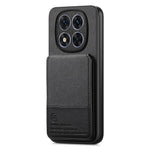 Xiaomi Redmi Note 14 Pro+ 5G-skal Tygtextur Läder + PC + TPU RFID-blockerande mobilskal med korthållare