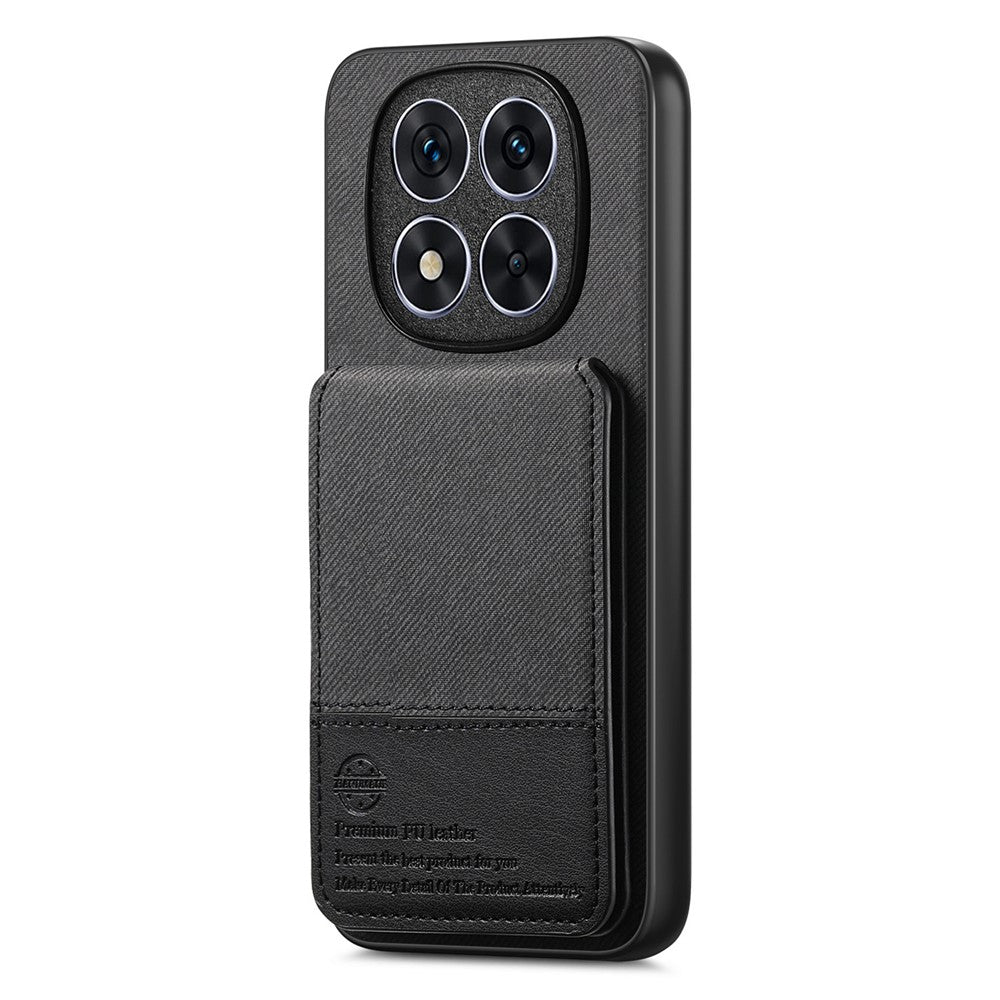 Xiaomi Redmi Note 14 Pro+ 5G-skal Tygtextur Läder + PC + TPU RFID-blockerande mobilskal med korthållare
