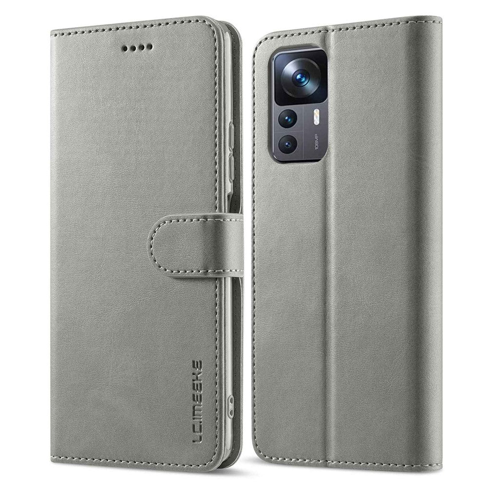 LC.IMEEKE For Xiaomi 12T 5G / Redmi K50 Ultra 5G / 12T Pro 5G Calf Texture PU Leather Phone Stand Case Magnetic Clasp Wallet Phone Cover