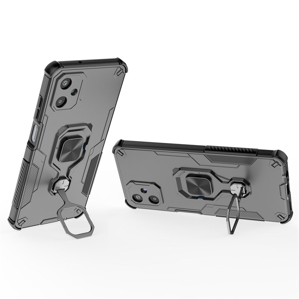 For Samsung Galaxy F06 5G Case Rotatable Ring Kickstand PC + TPU Shockproof Phone Cover