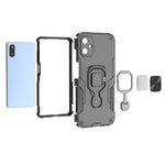 For Samsung Galaxy F06 5G Case Rotatable Ring Kickstand PC + TPU Shockproof Phone Cover
