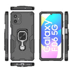 For Samsung Galaxy F06 5G Case Rotatable Ring Kickstand PC + TPU Shockproof Phone Cover