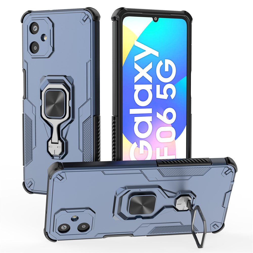 For Samsung Galaxy F06 5G Case Rotatable Ring Kickstand PC + TPU Shockproof Phone Cover