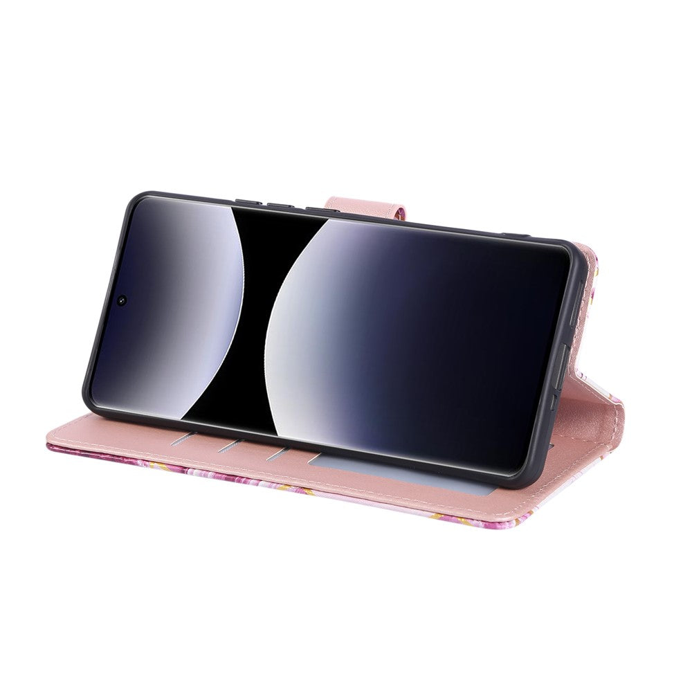 For Xiaomi Redmi Note 14 Pro 4G Case Lacquered Marble Pattern Leather Phone Cover