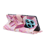 For Xiaomi Redmi Note 14 Pro 4G Case Lacquered Marble Pattern Leather Phone Cover