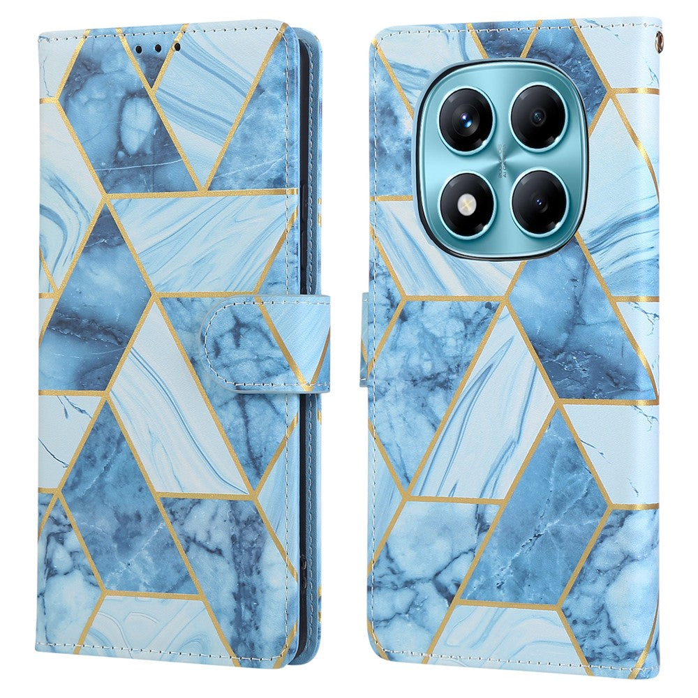 For Xiaomi Redmi Note 14 Pro 4G Case Lacquered Marble Pattern Leather Phone Cover
