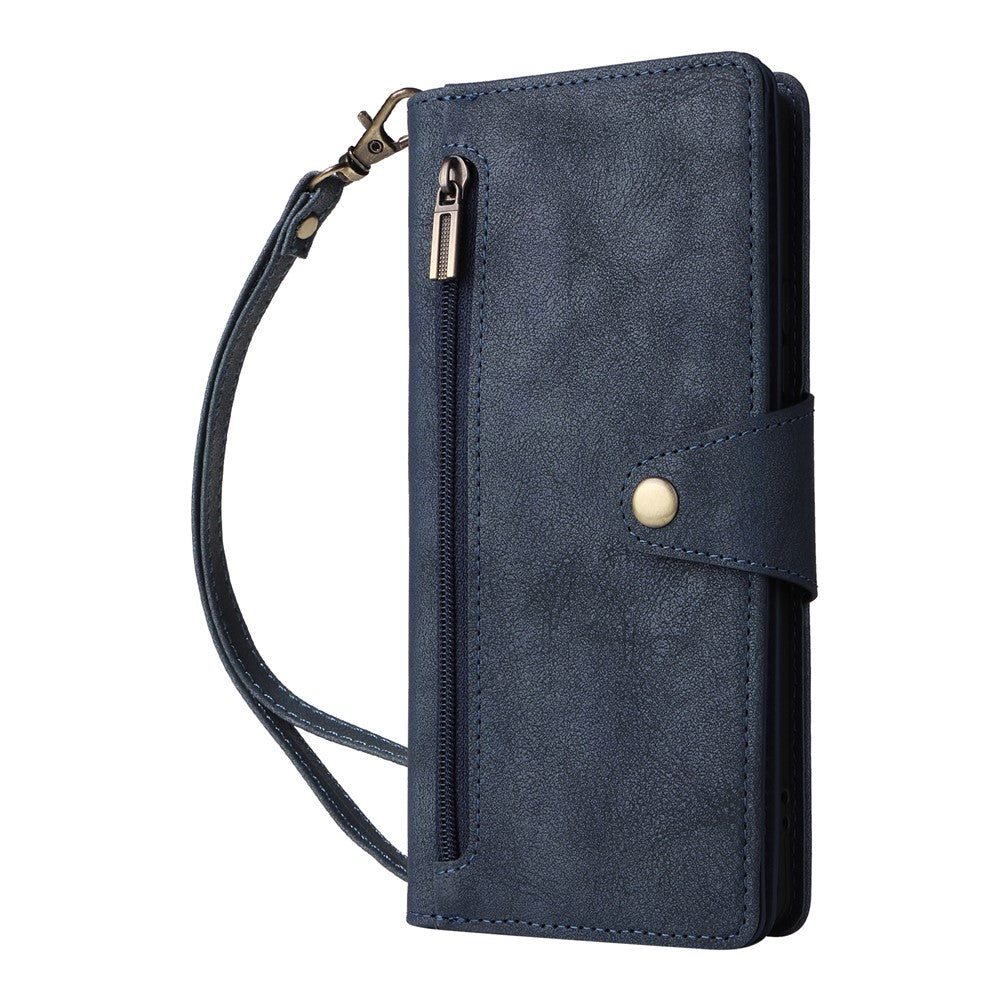 For Xiaomi Redmi Note 14 Pro 4G Case Zipper Wallet Leather Stand Phone Cover Rivet Decor