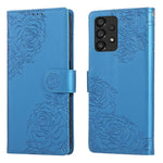 Samsung Galaxy A23 5G (Global Version) / A23 4G Skal Rosblommigt PU-läder Plånboksfodral med 3 kortfack
