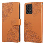 Samsung Galaxy A23 5G (Global Version) / A23 4G Skal Rosblommigt PU-läder Plånboksfodral med 3 kortfack