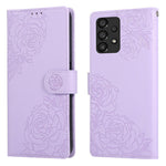 Samsung Galaxy A23 5G (Global Version) / A23 4G Skal Rosblommigt PU-läder Plånboksfodral med 3 kortfack