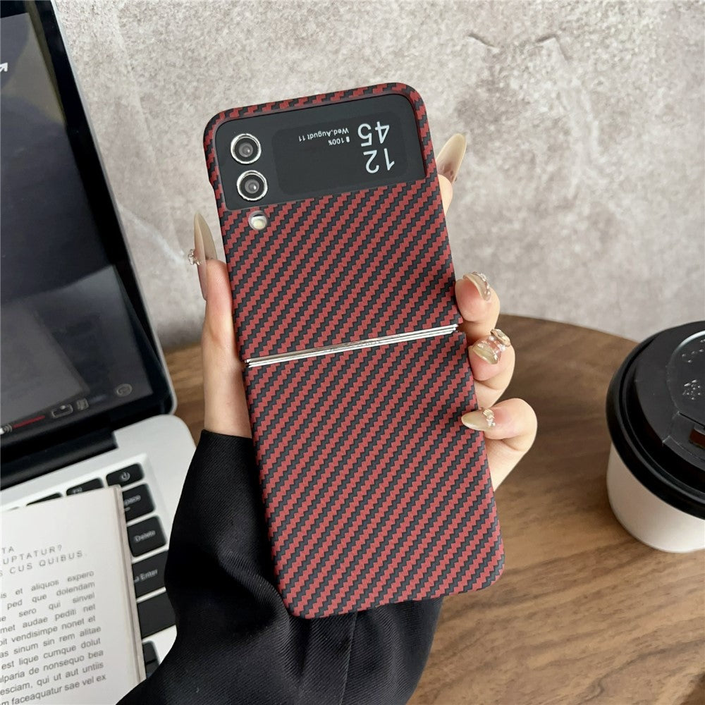 For Samsung Galaxy Z Flip3 5G Magnetic Case Carbon Fiber Texture Slim Shockproof PC Phone Cover