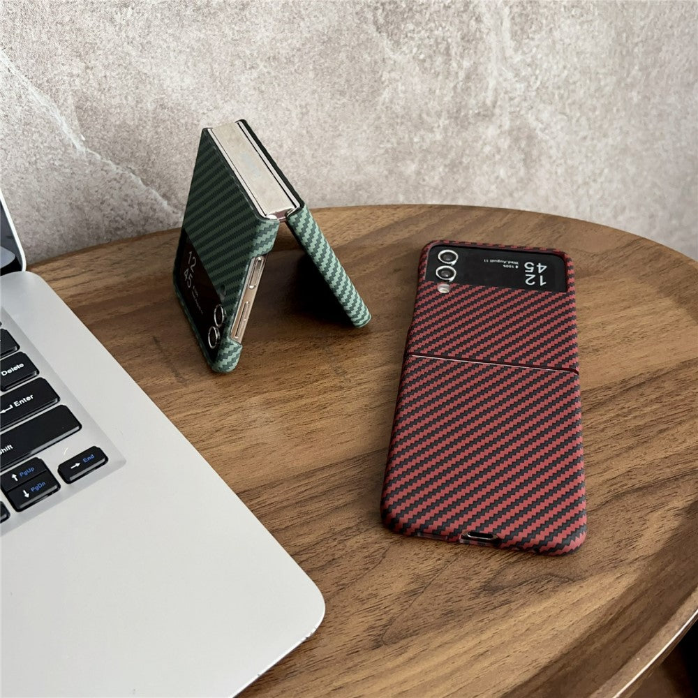 For Samsung Galaxy Z Flip3 5G Magnetic Case Carbon Fiber Texture Slim Shockproof PC Phone Cover