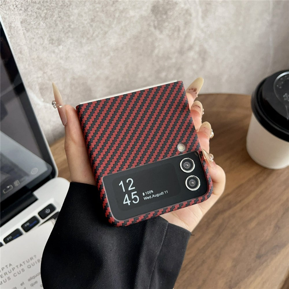 For Samsung Galaxy Z Flip3 5G Magnetic Case Carbon Fiber Texture Slim Shockproof PC Phone Cover