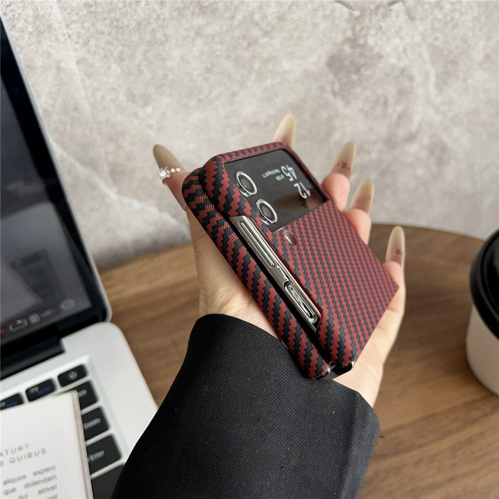 For Samsung Galaxy Z Flip3 5G Magnetic Case Carbon Fiber Texture Slim Shockproof PC Phone Cover