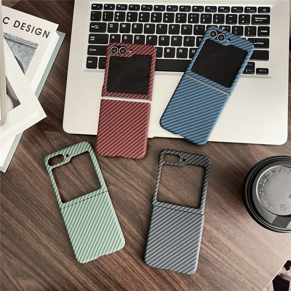 For Samsung Galaxy Z Flip5 5G Magnetic Case Carbon Fiber Texture Slim Shockproof PC Phone Cover
