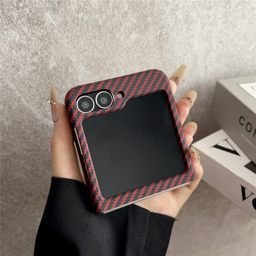 For Samsung Galaxy Z Flip5 5G Magnetic Case Carbon Fiber Texture Slim Shockproof PC Phone Cover