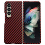 For Samsung Galaxy Z Fold3 5G Magnetic Case Carbon Fiber Texture PC Phone Cover with Screen Protector