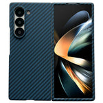 For Samsung Galaxy Z Fold4 5G Magnetic Case Carbon Fiber Texture PC Phone Cover with Screen Protector