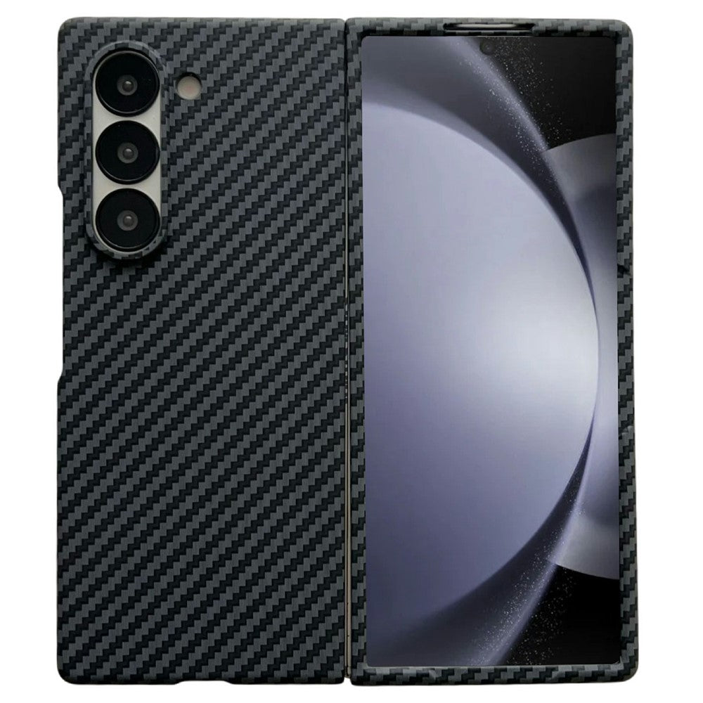 Til Samsung Galaxy Z Fold5 5G Magnetisk cover med kulfibertekstur og skærmbeskytter