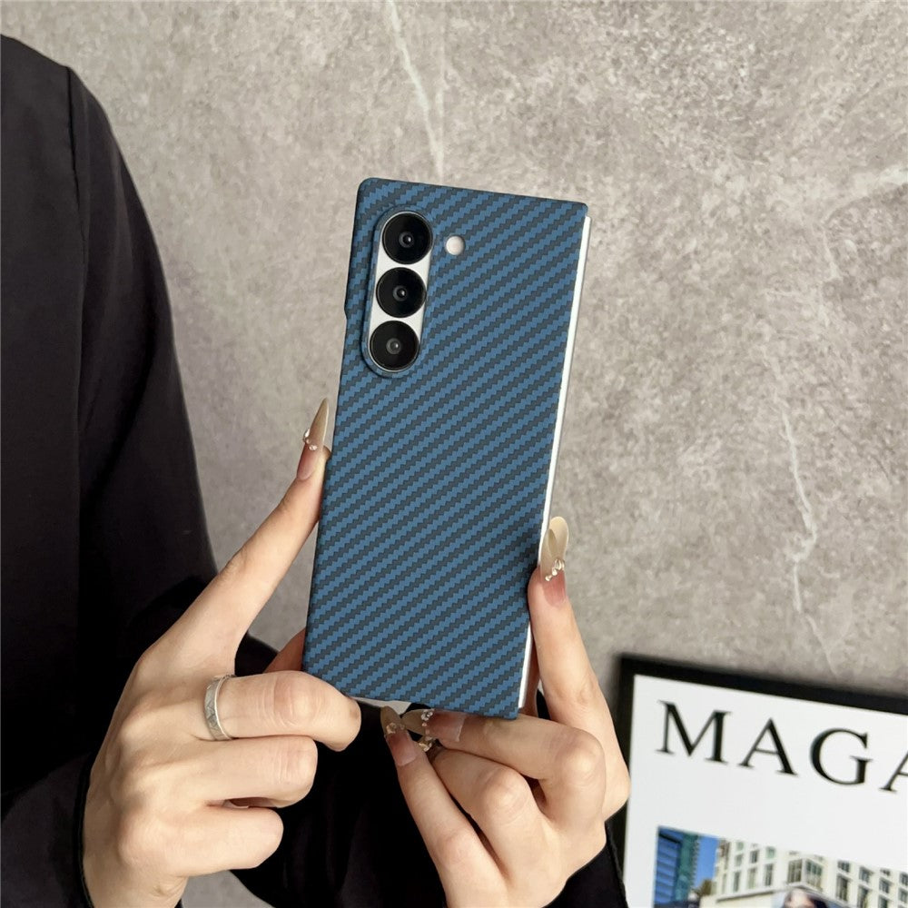 Til Samsung Galaxy Z Fold5 5G Magnetisk cover med kulfibertekstur og skærmbeskytter