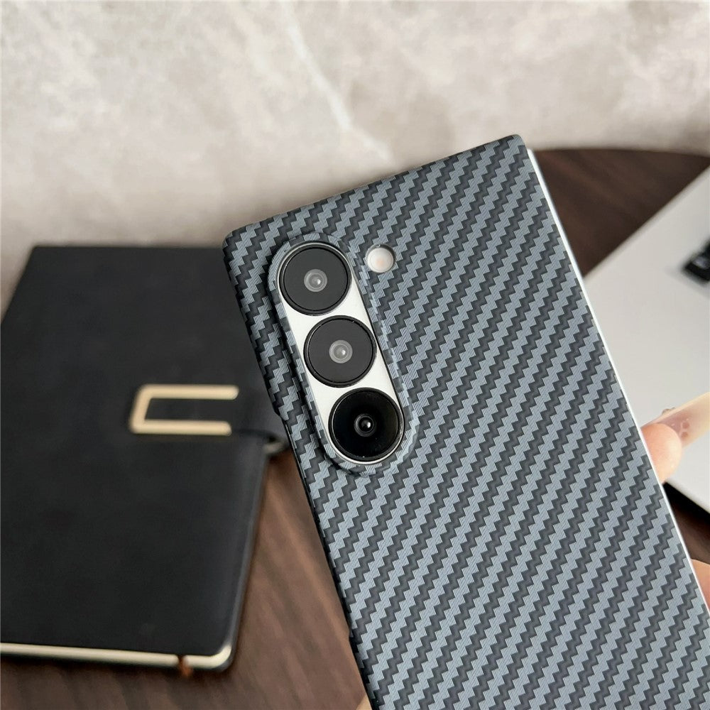 Til Samsung Galaxy Z Fold5 5G Magnetisk cover med kulfibertekstur og skærmbeskytter