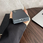 Til Samsung Galaxy Z Fold5 5G Magnetisk cover med kulfibertekstur og skærmbeskytter