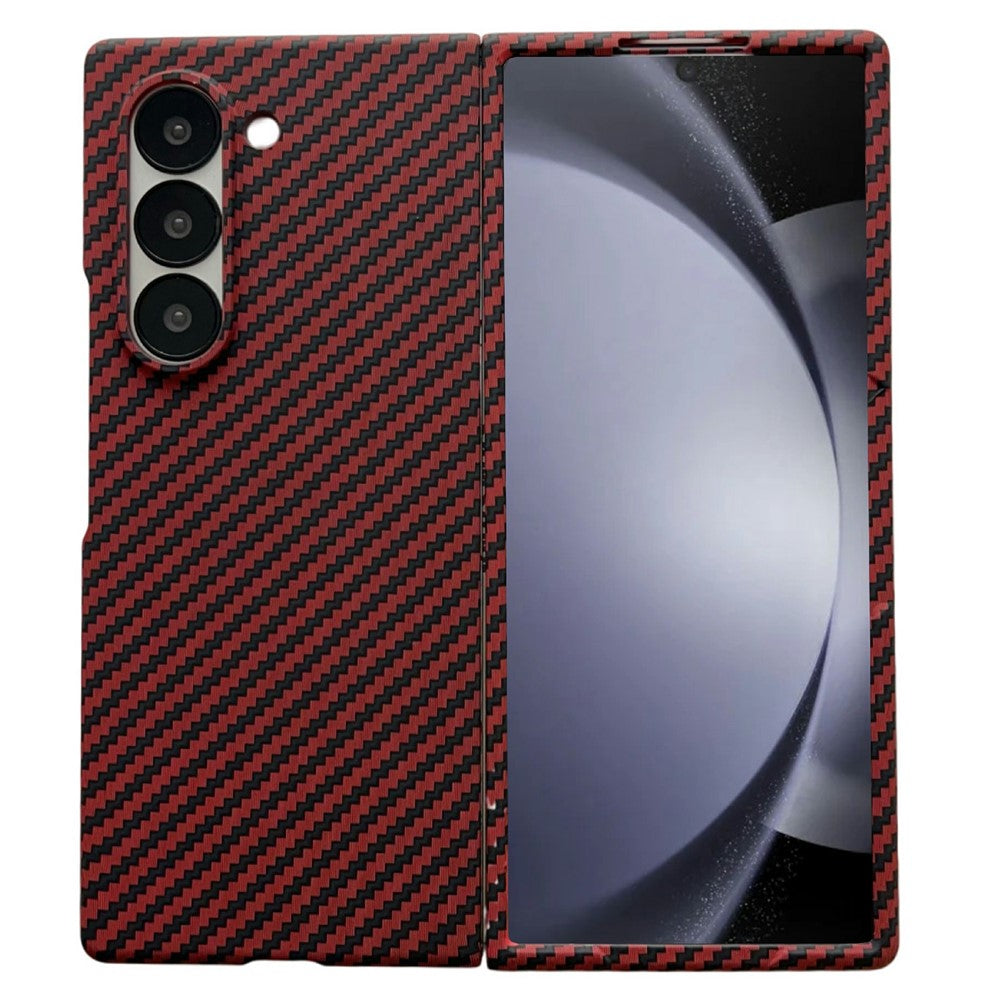 Til Samsung Galaxy Z Fold5 5G Magnetisk cover med kulfibertekstur og skærmbeskytter
