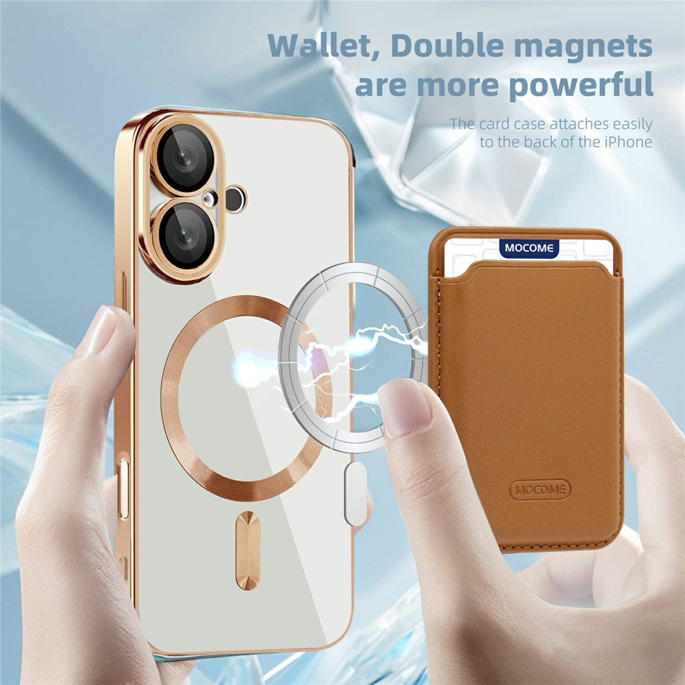 Skal för iPhone 16 Plus, kompatibelt med MagSafe, TPU + PC, mobilskal med korthållare