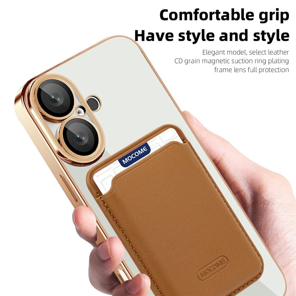 Skal för iPhone 16 Plus, kompatibelt med MagSafe, TPU + PC, mobilskal med korthållare