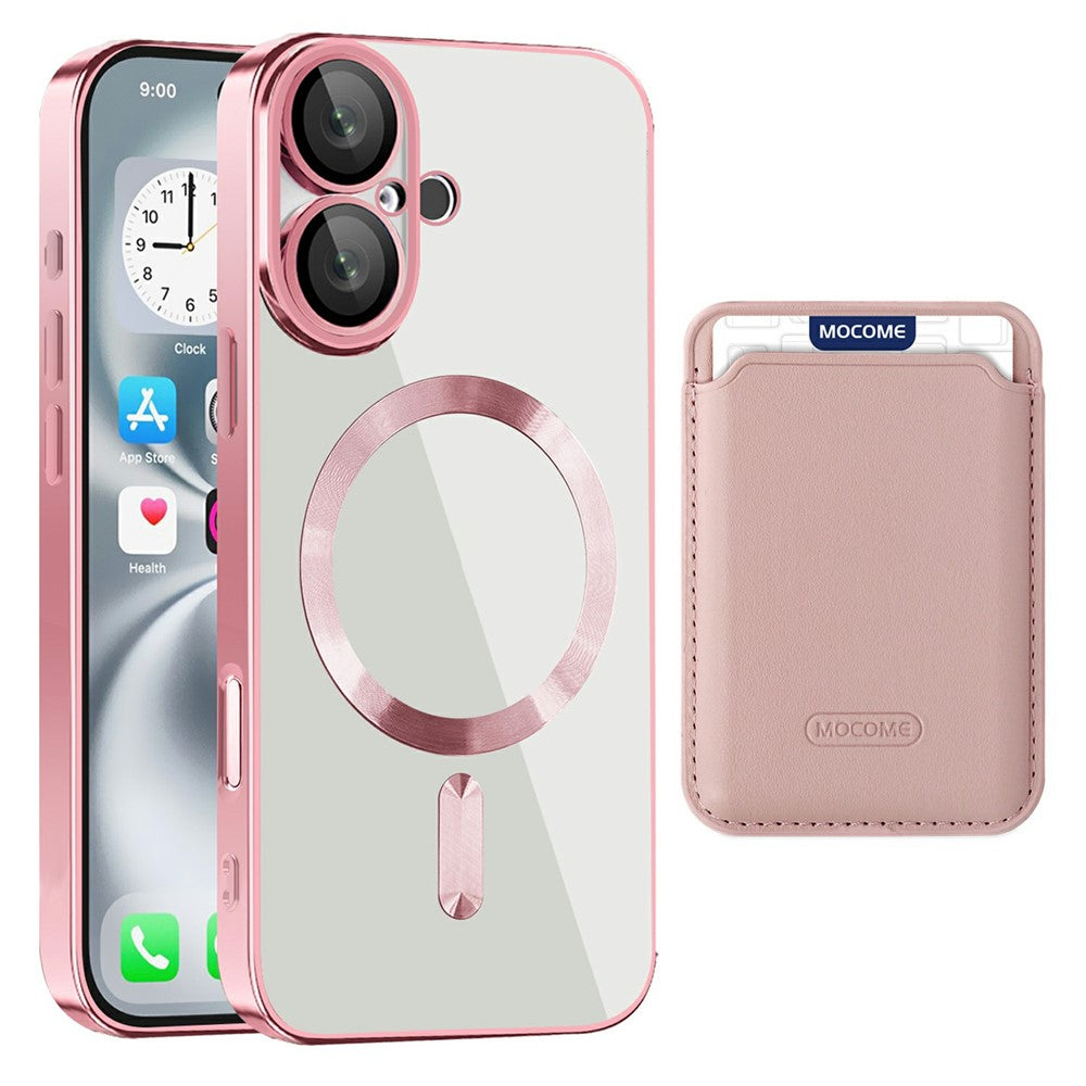 Skal för iPhone 16 Plus, kompatibelt med MagSafe, TPU + PC, mobilskal med korthållare