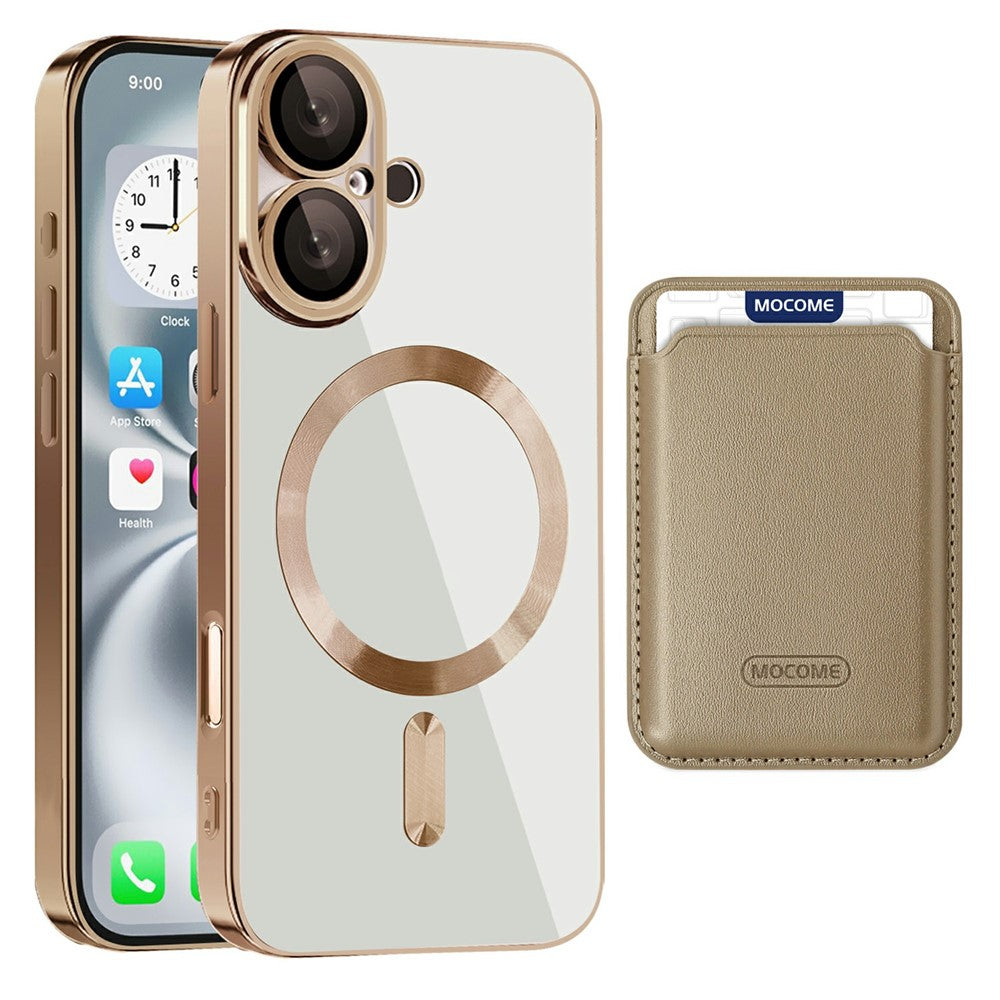 Skal för iPhone 16 Plus, kompatibelt med MagSafe, TPU + PC, mobilskal med korthållare