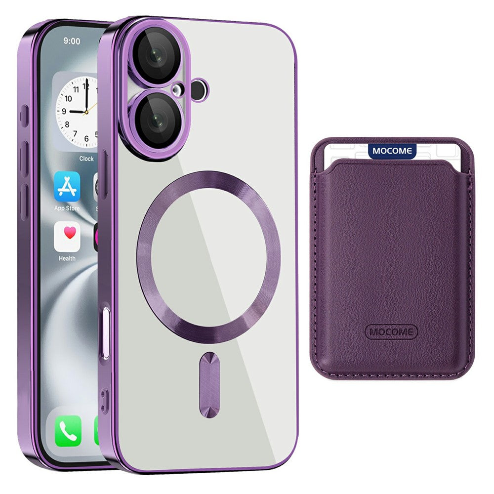 Skal för iPhone 16 Plus, kompatibelt med MagSafe, TPU + PC, mobilskal med korthållare