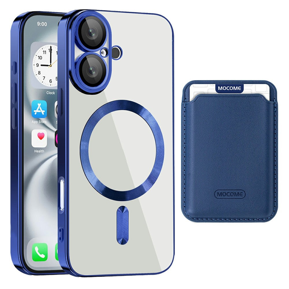 Skal för iPhone 16 Plus, kompatibelt med MagSafe, TPU + PC, mobilskal med korthållare