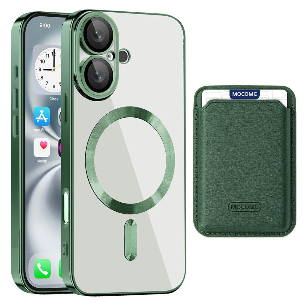 Skal för iPhone 16 Plus, kompatibelt med MagSafe, TPU + PC, mobilskal med korthållare