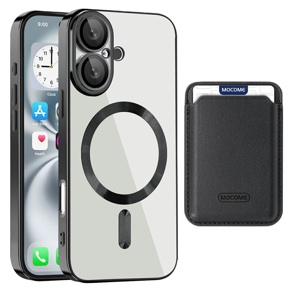 Skal för iPhone 16 Plus, kompatibelt med MagSafe, TPU + PC, mobilskal med korthållare