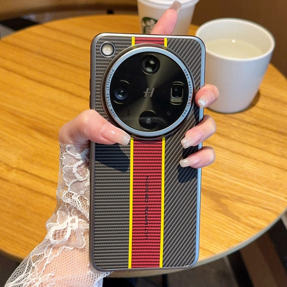 For Oppo Find X8 Ultra 5G Case Fiber Texture Leather + PC Phone Cover