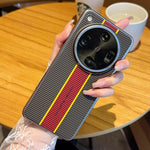 For Oppo Find X8 Ultra 5G Case Fiber Texture Leather + PC Phone Cover